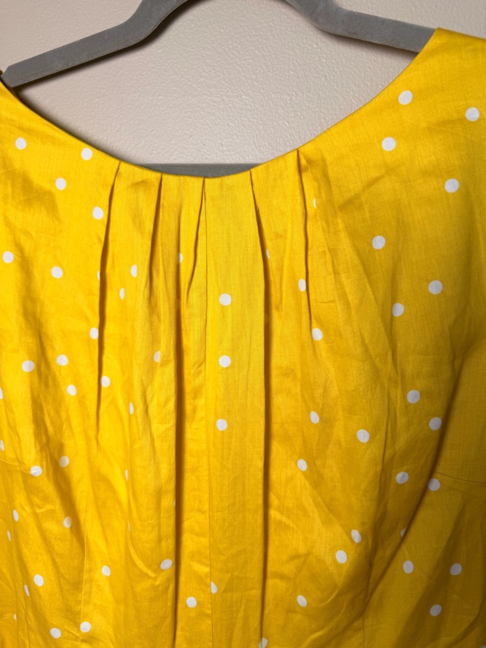💛 Boden Yellow Polka Dot A-Line Dress Size US 12L Cotton Sleeveless EUC 💛 - Picture 5 of 8